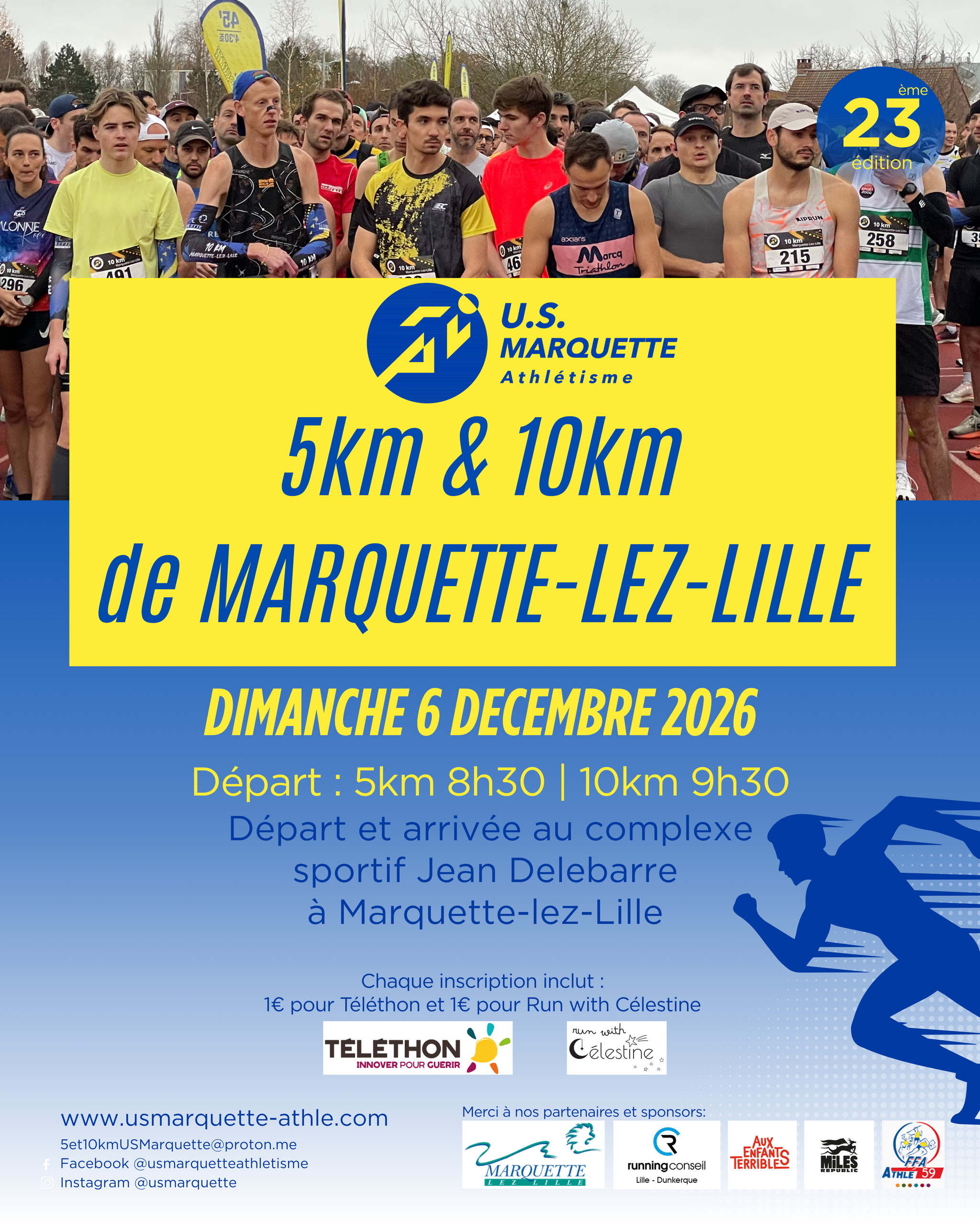 Lire la suite à propos de l’article Le 5 KM & 10 KM de Marquette-lez-Lille reviennent le dimanche 6 décembre 2026